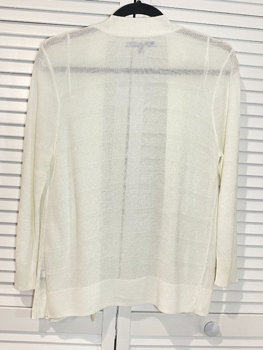 Apt. 9 Open Front Textured Knit Cardigan Lightweight White Medium - Picture 3 of 7